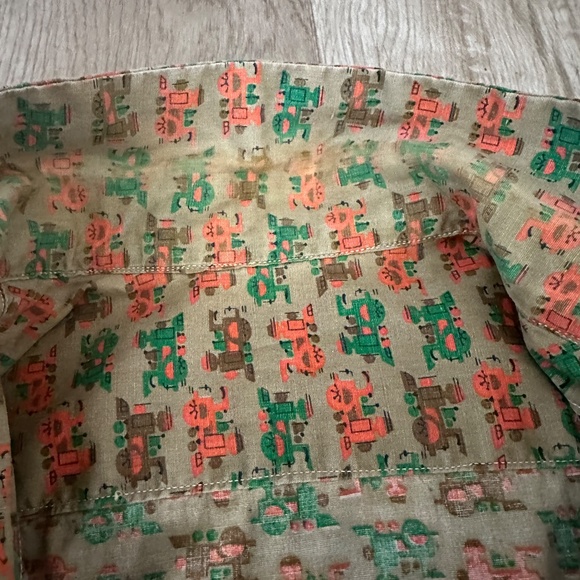 Vintage 1950s Train Print Button Up Short Sleeve Shirt - Picture 9 of 9